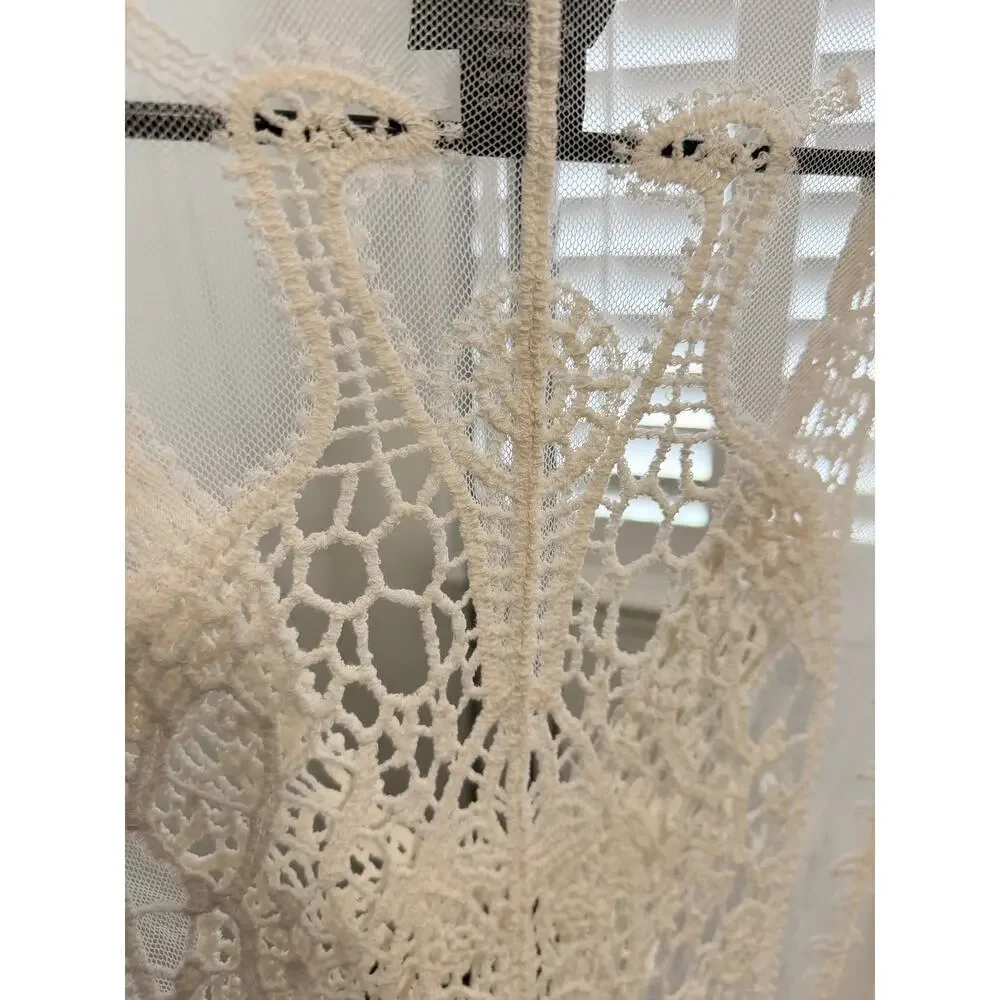 Liv Los Angeles Sheer Floral Peacock Lace Kimono